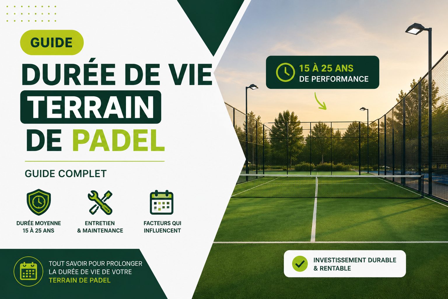 Guide complet sur la durée de vie d'un terrain de padel