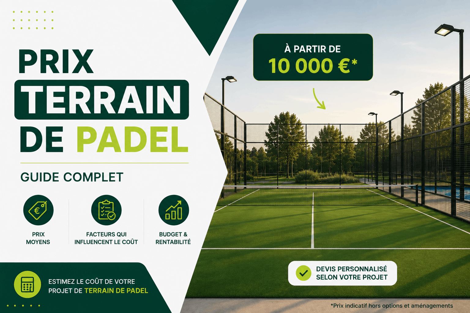 Prix d'un terrain de padel en 2026 : enquête et comparatifs