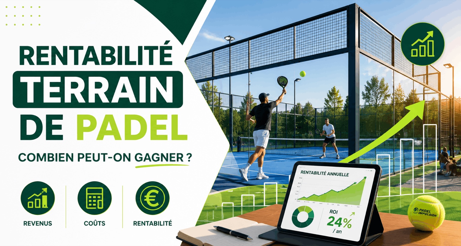 Rentabilité d'un terrain de padel en 2026 : chiffres réels et retour sur investissement