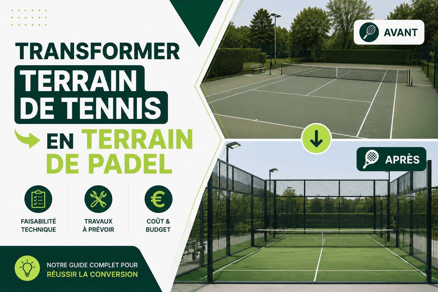 Transformer un terrain de tennis en court de padel : étapes, coût et faisabilité